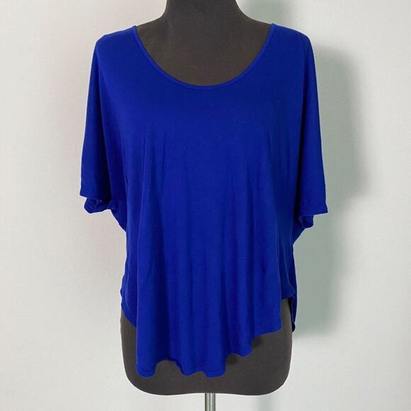 Express sz XS blue boho scoop cropped‎ top - Picture 1 of 6